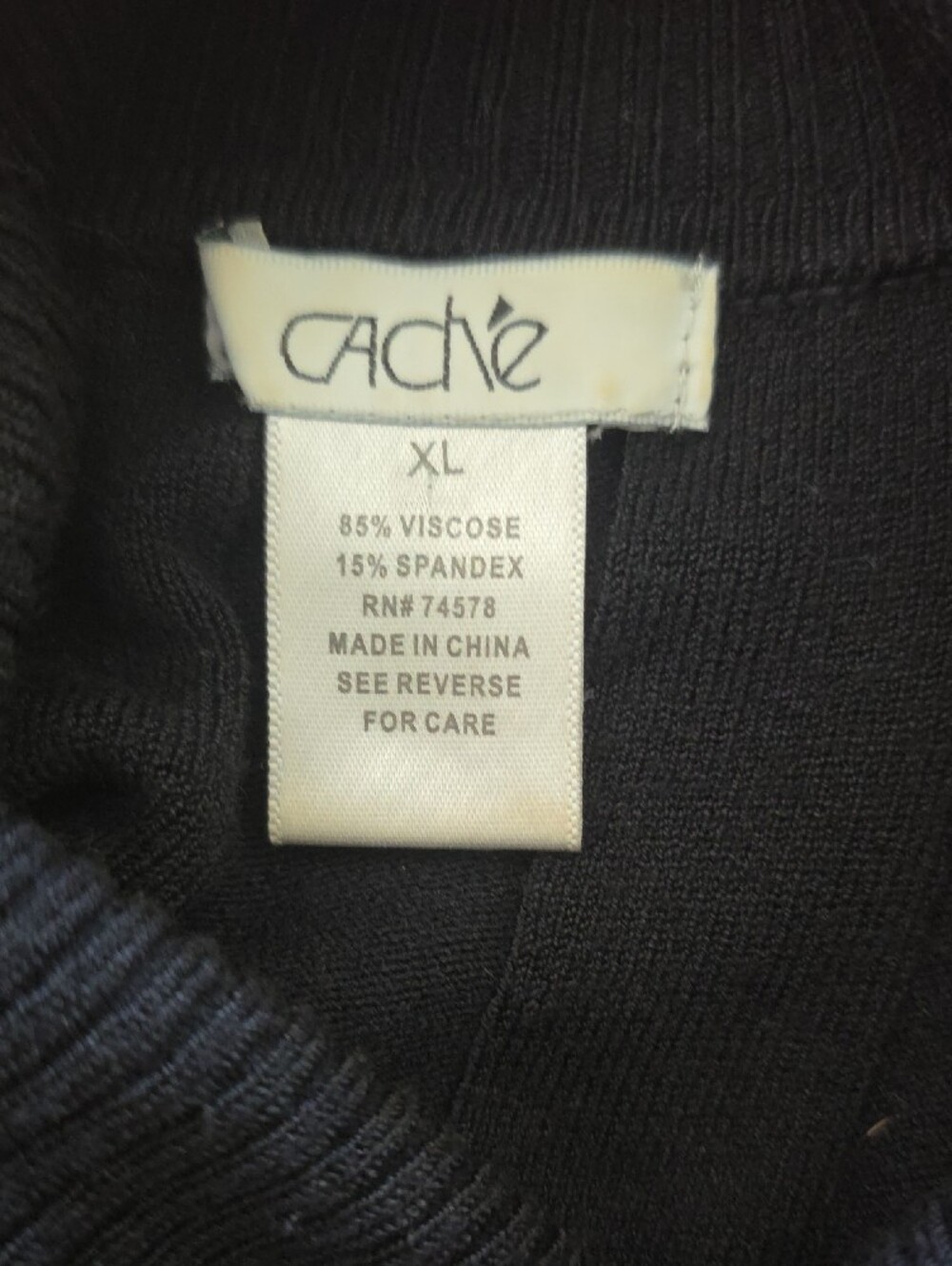 Vintage Cache Black Ribbed Turtleneck Sweater - Picture 2 of 6
